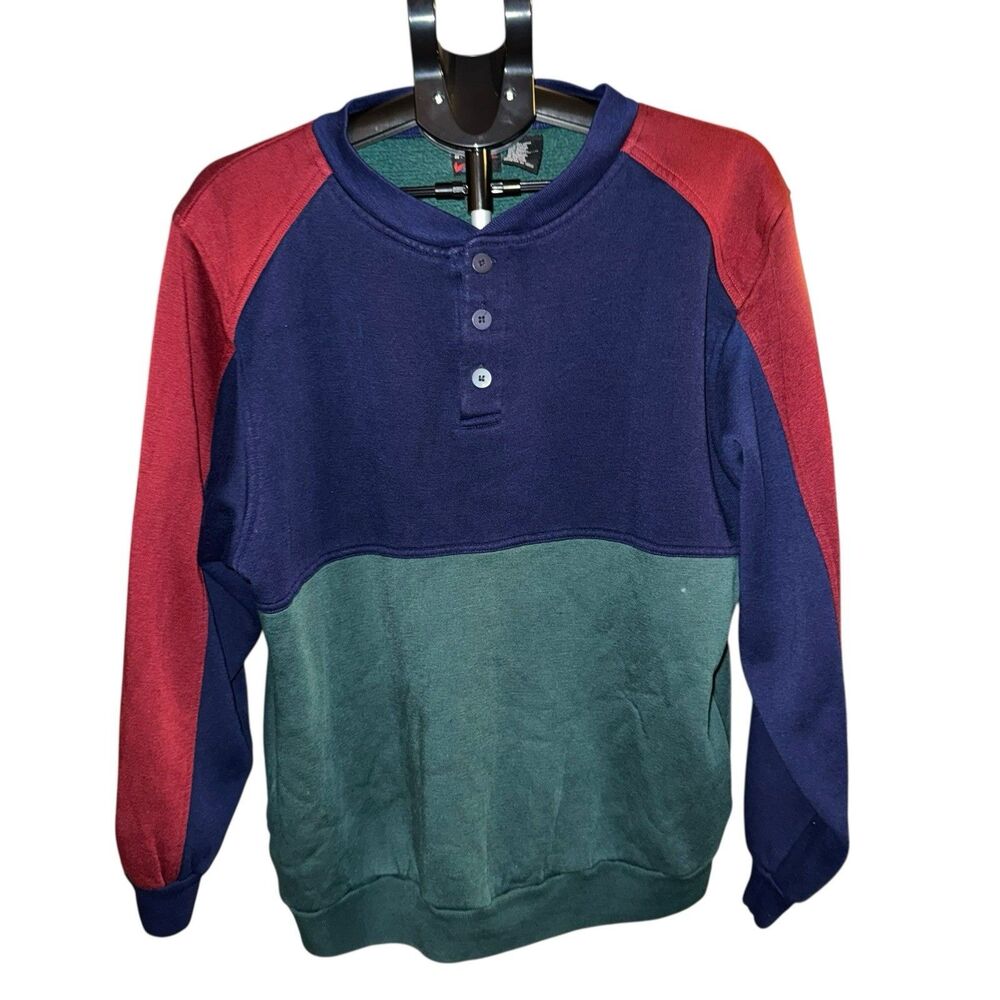 VTG Mcgregor Sweater Mens XL Multi-Color Color Block Long‎ Sleeve Green Blue Red